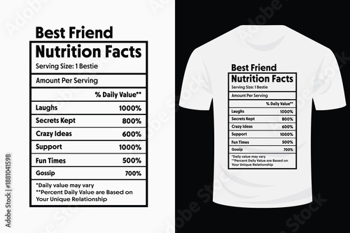Best Friend Nutrition Facts Fanny Svg Design 