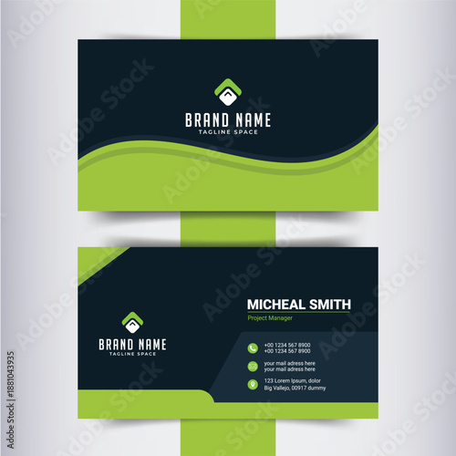 business card layout for corporate identity