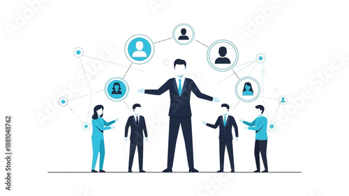 Teamwork and Leadership Concept - Business People Connection