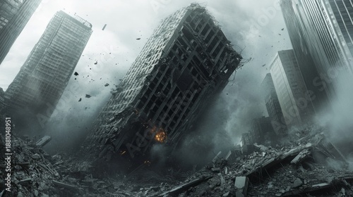 ruined skyscraper generative ai