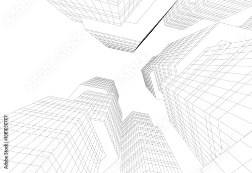 Architectural drawing 3d vector drawing