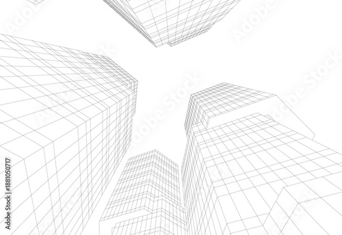 Architectural drawing 3d vector drawing