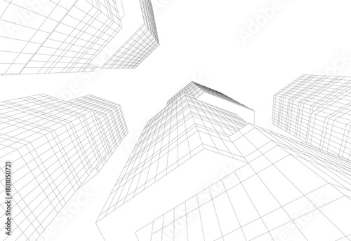 Architectural drawing 3d vector drawing