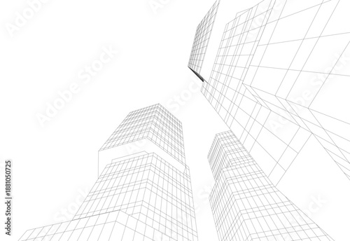 Architectural drawing 3d vector drawing