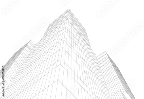 Architectural drawing 3d vector drawing