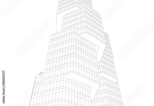 Architectural drawing 3d vector drawing
