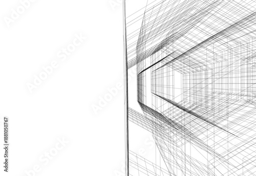 Architectural drawing 3d vector drawing