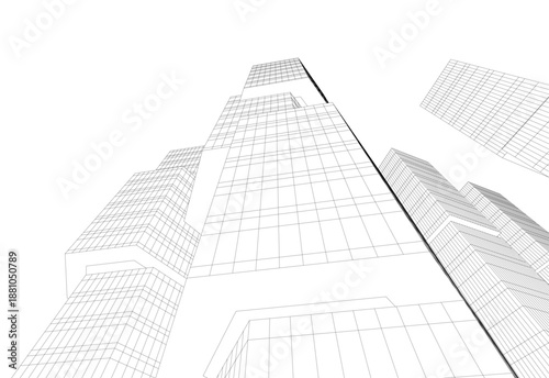 Architectural drawing 3d vector drawing