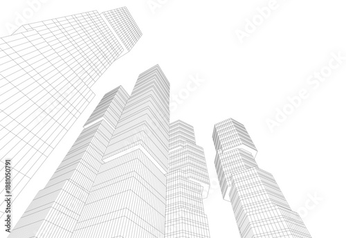 Architectural drawing 3d vector drawing