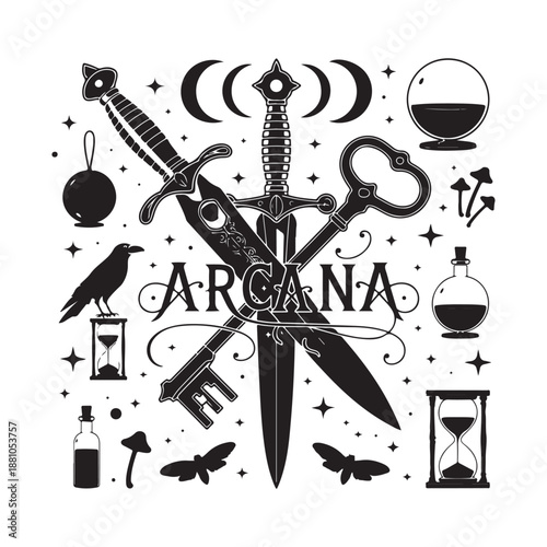 Arcana Occult Magic Symbols Illustration Set