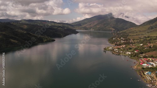 lake and mountains in calima darien colombia
