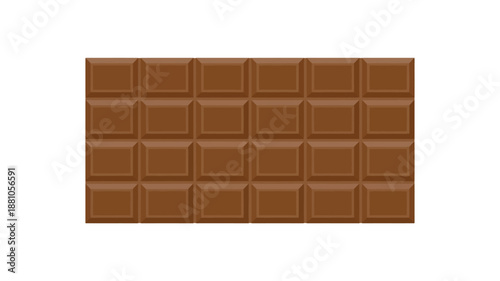 A rectangular bar of smooth milk chocolate with a grid pattern