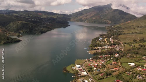 lake and mountains in calima darien colombia