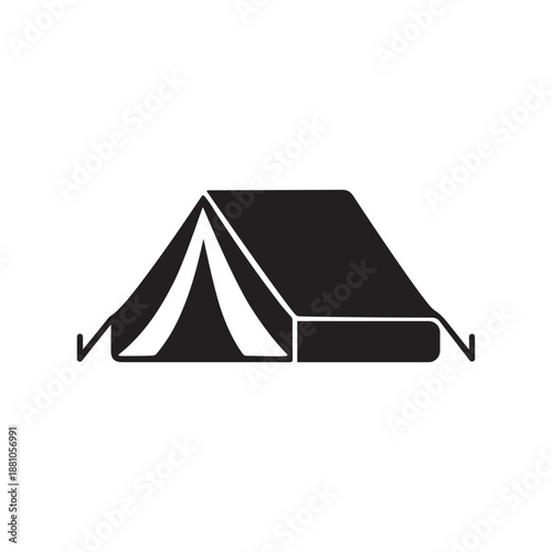 Camping Tent Icon Silhouette – Outdoor Adventure, Travel, Hiking, and Nature Shelter Symbol for Logo and Graphic Design.