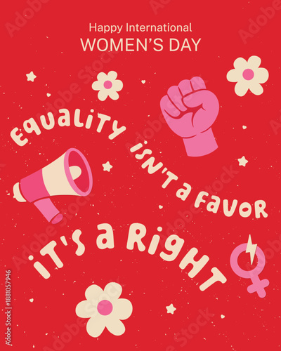 Equality Isn’t a Favor It’s a Right Retro Poster for Women’s Empowerment