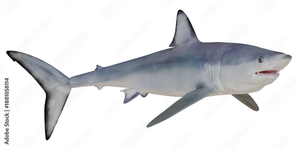 Fototapeta premium Great white shark isolated on white background