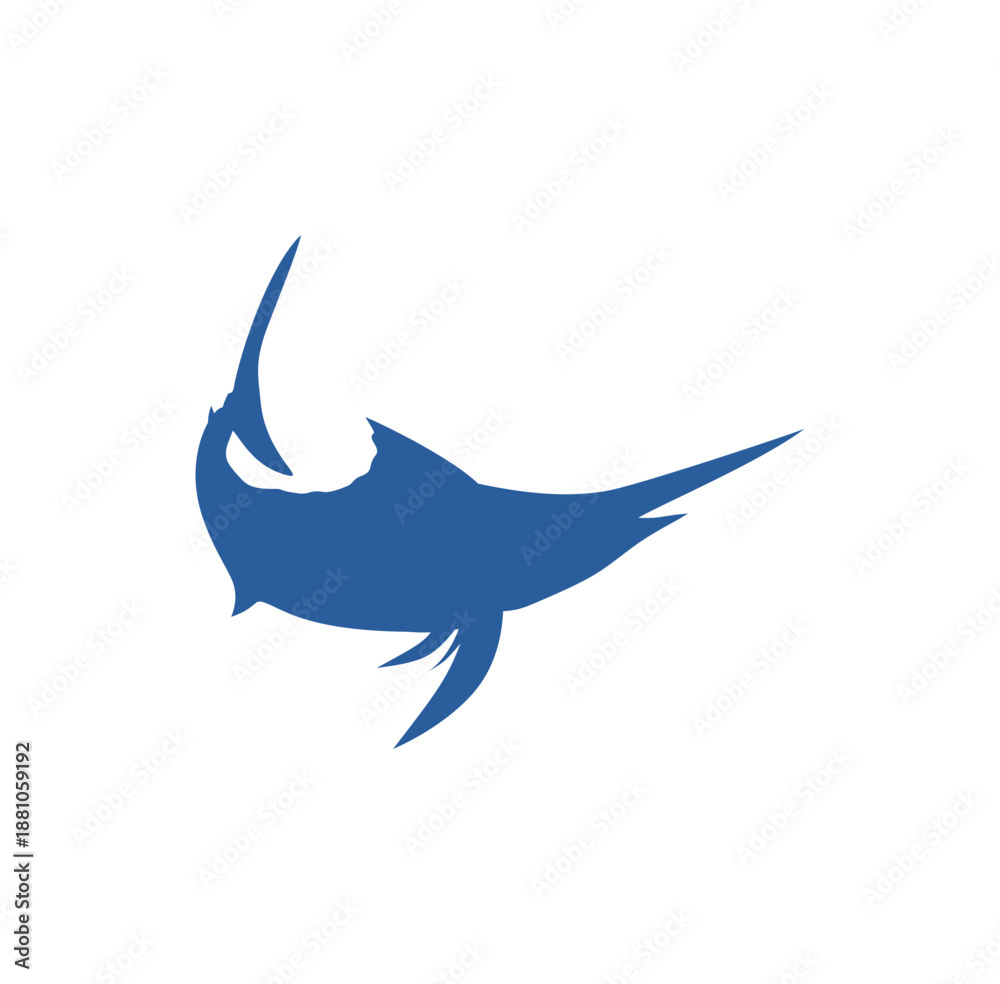Obraz premium Ocean blue swordfish. Vector illustration.