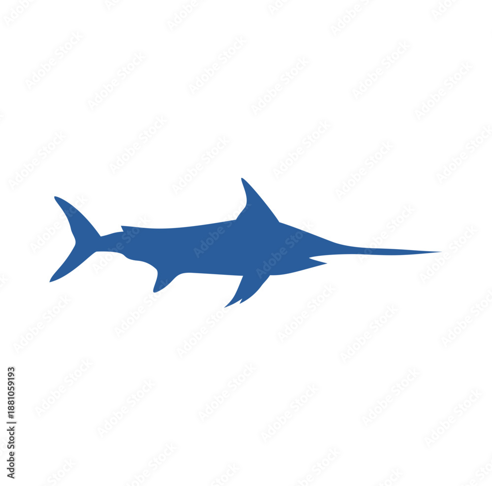 Fototapeta premium Ocean blue swordfish. Vector illustration.