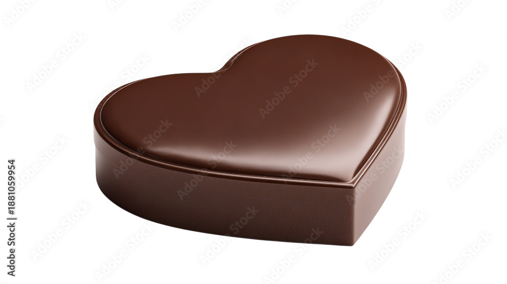Obraz premium Heart shaped box of chocolates isolated against transparent background symbolizing love and romance with sweet valentine day gift for someone special