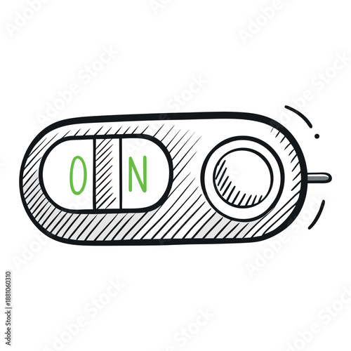 Simple toggle switch with on and off positions of Hand-drawn