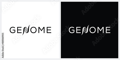 word mark genome logo design template, helix dna genetic symbol icon vector