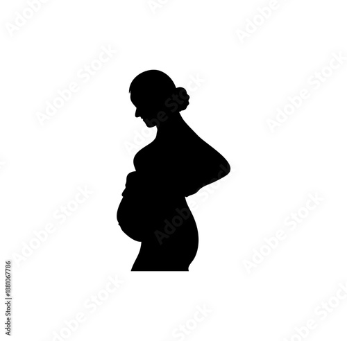 silhouette of a pregnant woman. Vector design for maternity, health, and family.