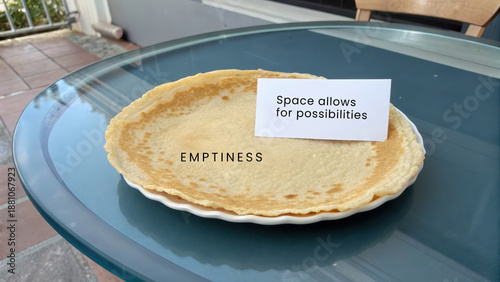 Empty Crepe Plate with Motivational Message