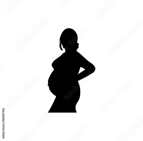 silhouette of a pregnant woman. Vector design for maternity, health, and family.