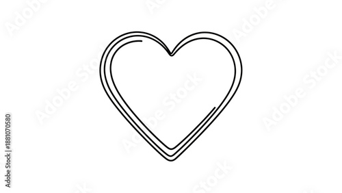Digitally rendered multi-layered heart outline, a minimalist AI-inspired graphic symbol of love and connection, ideal for modern design projects and emotional messaging