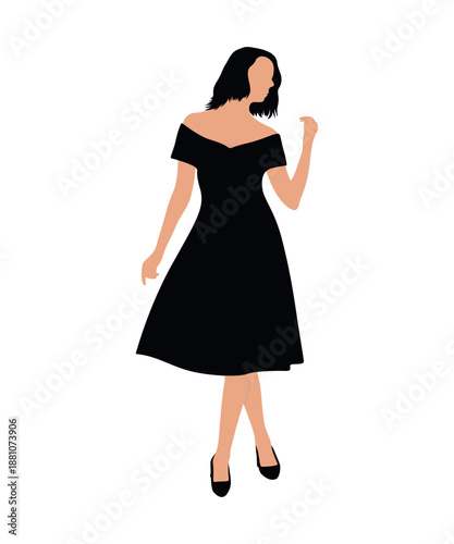 women in black dresses vector. fashion girls silhouettes vector. Silhouettes of women vector
