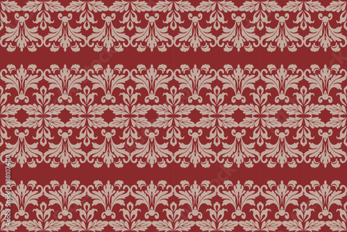seamless floral pattern, red background 