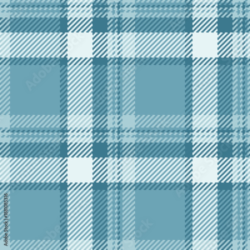 Painting plaid textile pattern, table cloth tartan background vector. Inspiration check fabric seamless texture in cyan and white colors.
