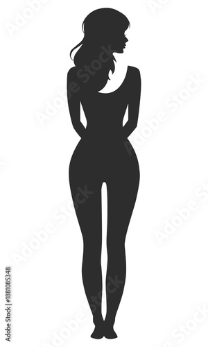 Woman silhouette from behind