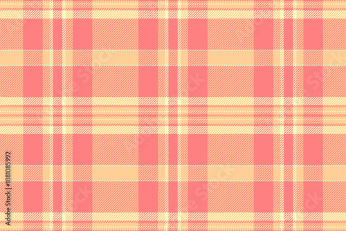 1950s background fabric tartan, fire textile check pattern. Easter texture seamless vector plaid in red and orange colors.