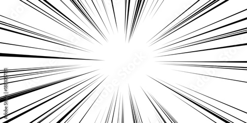 Comic line cartoon with effect speed manga for radial graphic action. Motion bomb explosion with burst strip superhero for element force attention. Shock perspective comic with anime effect book.