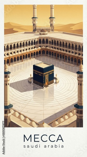 Mecca Saudi Arabia Kaaba Grand Mosque Sacred Islamic Landmark