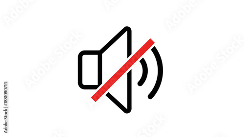 Muted speaker icon with a red diagonal line across it.