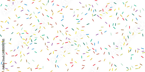 Colorful Rainbow Sprinkles Pattern isolated on Transparent Background