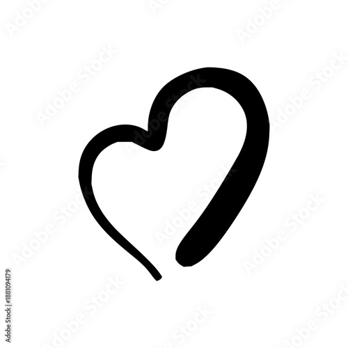 A Hand-Drawn Heart Symbol, Simple and Elegant, Perfect for Love and Valentine's Day Designs