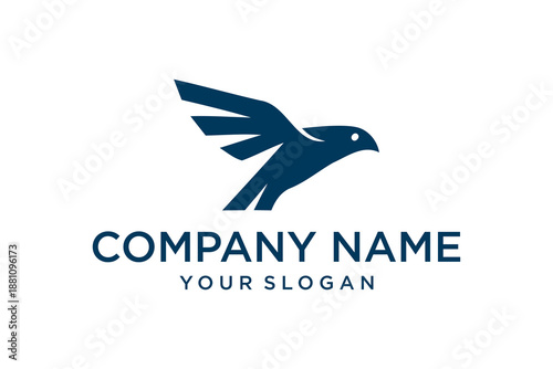 Modern Abstract Flying Bird Logo Design Template for Company Branding