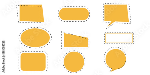 Quote box frame, big set. Quote text in speech bubble. Quote box icon.