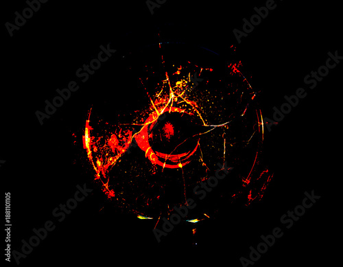 Φωτογραφία abstract red energy circle on black background