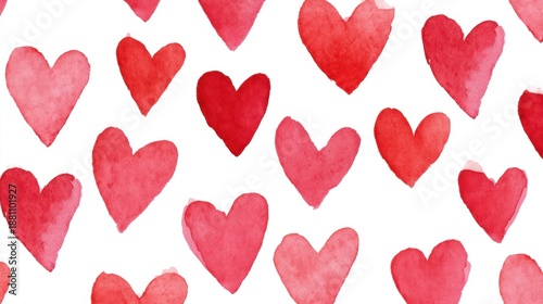 Romantic Valentine’s Day Mockup with Heart Cookies and Gift Box.Hand-Painted Watercolor Hearts Seamless Pattern on White Background.Playful Lips and Kisses Seamless Pattern with Mockups