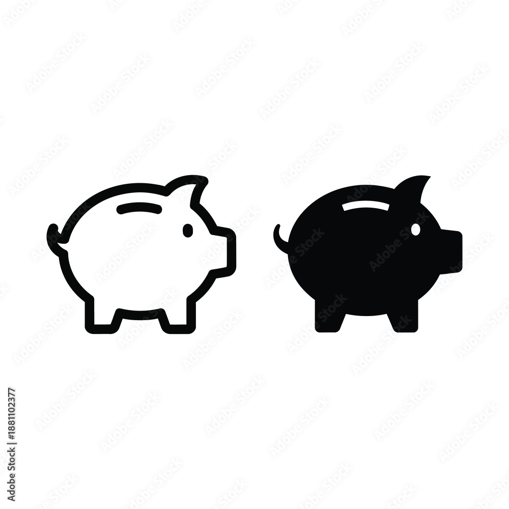 Fototapeta premium Two Piggy Banks Side by Side
