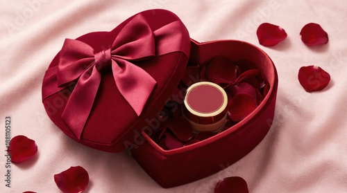 Romantic Valentine’s Day Mockup with Heart Cookies and Gift Box.Hand-Painted Watercolor Hearts Seamless Pattern on White Background.Playful Lips and Kisses Seamless Pattern with Mockups