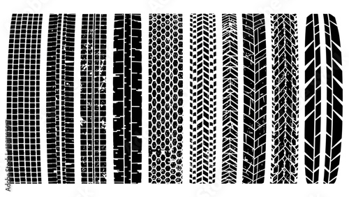 Collection of diverse black and white patterns displayed in a grid