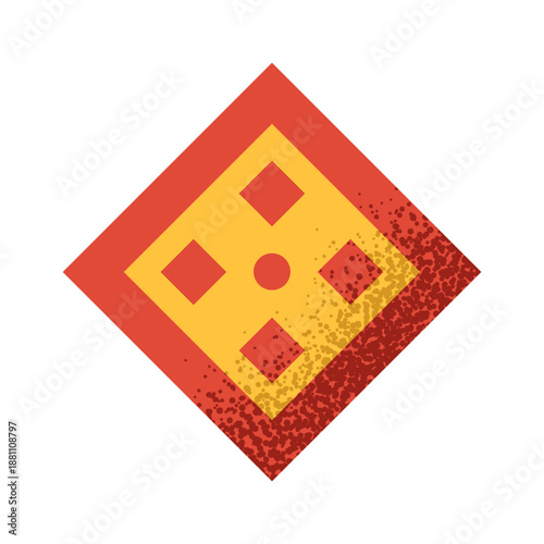 Chinese diamond shaped collectible coin