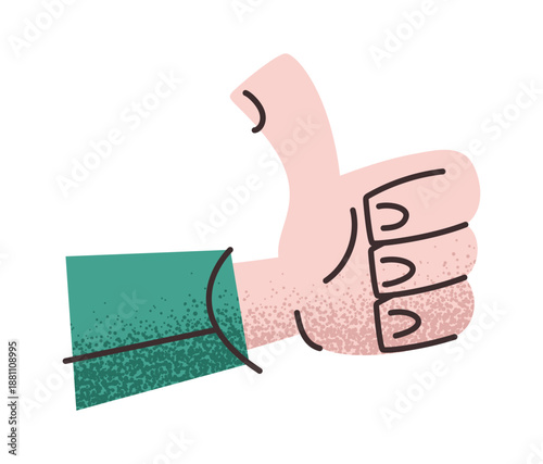 Thumbsup like blogging hand gesture