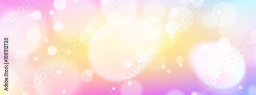 Dreamy dessert background with oversized bokeh and sugary glitter effects. Colorful gradient with candy elements and copy space. Stock vector illustration in sweet style.