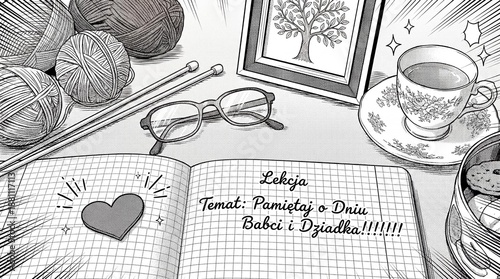 Lekcja Dzień Babci w zeszycie